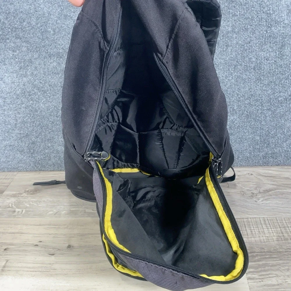 Vintage Nike Travis Scott Mini Swoosh Spell Out Backpack Book Bag‎ Black Yellow